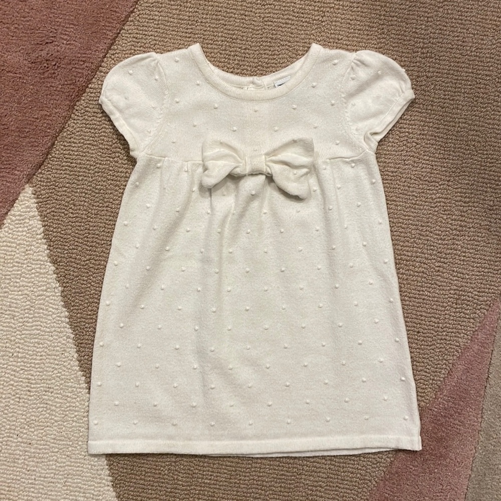 Janie and Jack white tunic dress with bow